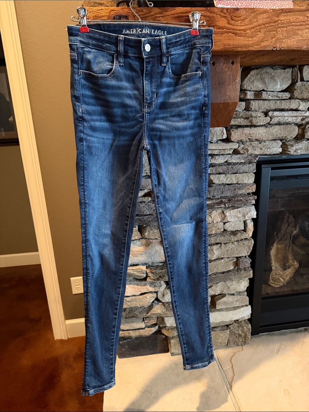 American Eagle Outfitters Dark Blue Stretch Skinny Jeans